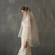 Star Style Hand Sewn Metal Combed Bridal Veil by Mirlaine Univers