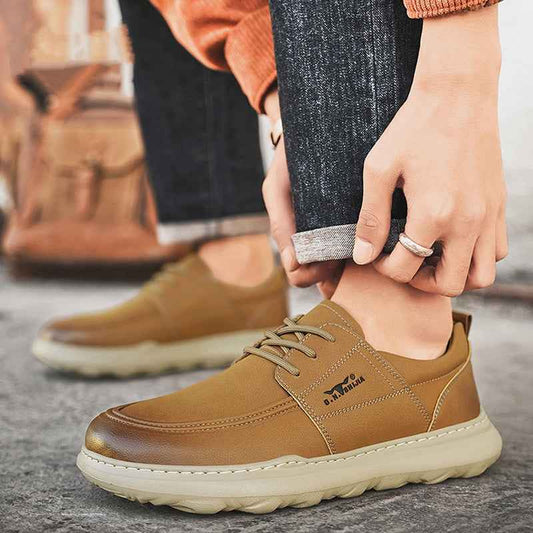 Autumn New Casual Leather Shoes Men's Fashionable All-match Fashionable Shoes Lightweight