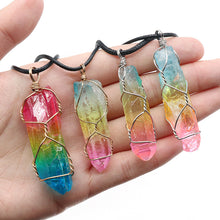 Hot Selling Stone Crystal Pillar Tree Of Life Pendant Ins Fashion Necklace by Mirlaine Univers