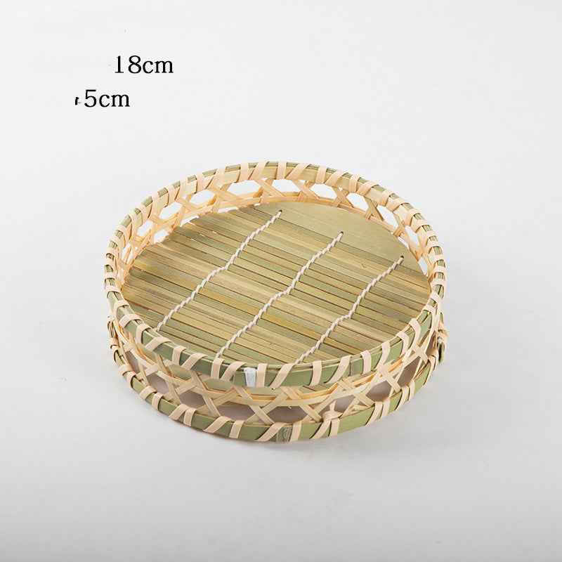 Hand-woven Mini Fruit Basket Grid Small Bamboo Basket Fruit Basket Small Basket