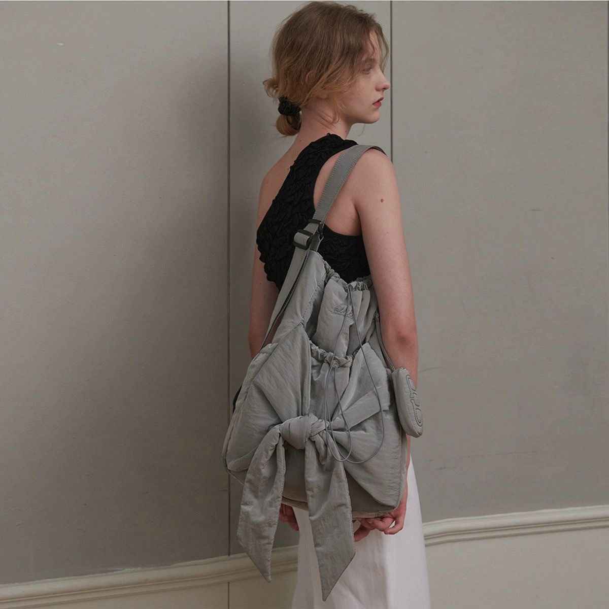 Lace-up Casual Backpackshoulder Bag Dual-use