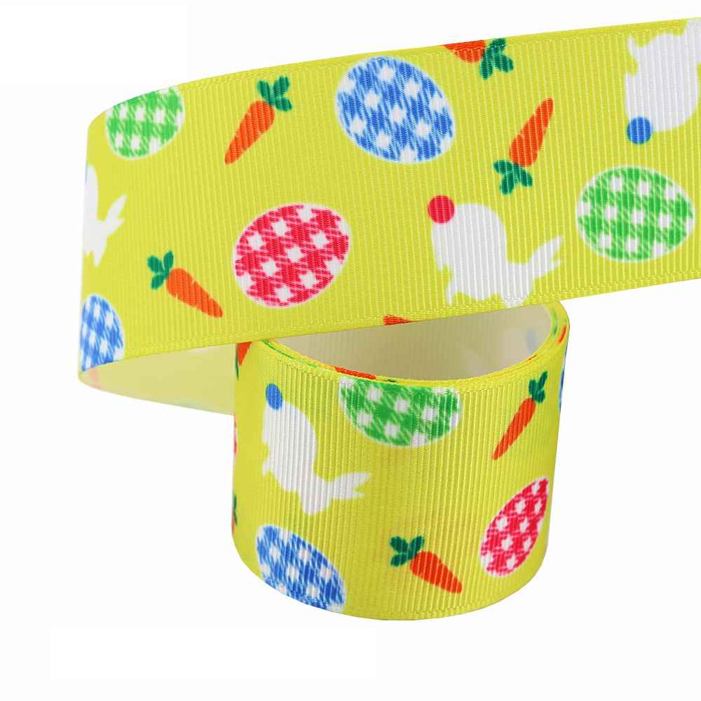 New Easter Printed Egg Ribbon Gift Packing Ribbon Rabbit Radish Scene