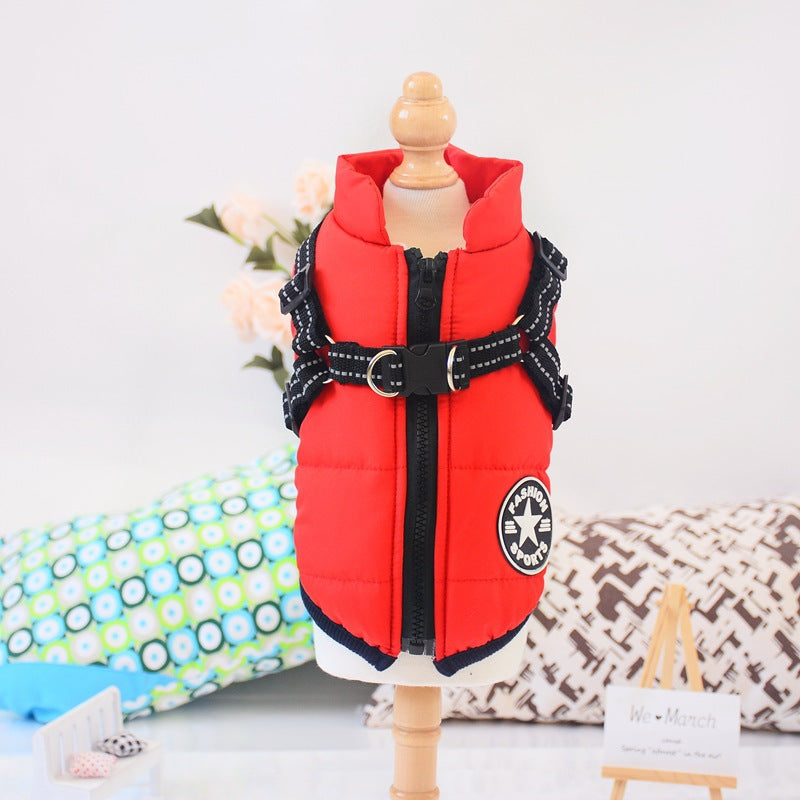 Waterproof Dog Clothes Winter Dog Coat With Harness Warm Pet Clothing Big Dog Jacket Chihuahua Labrador Coat Costume by Mirlaine Univers