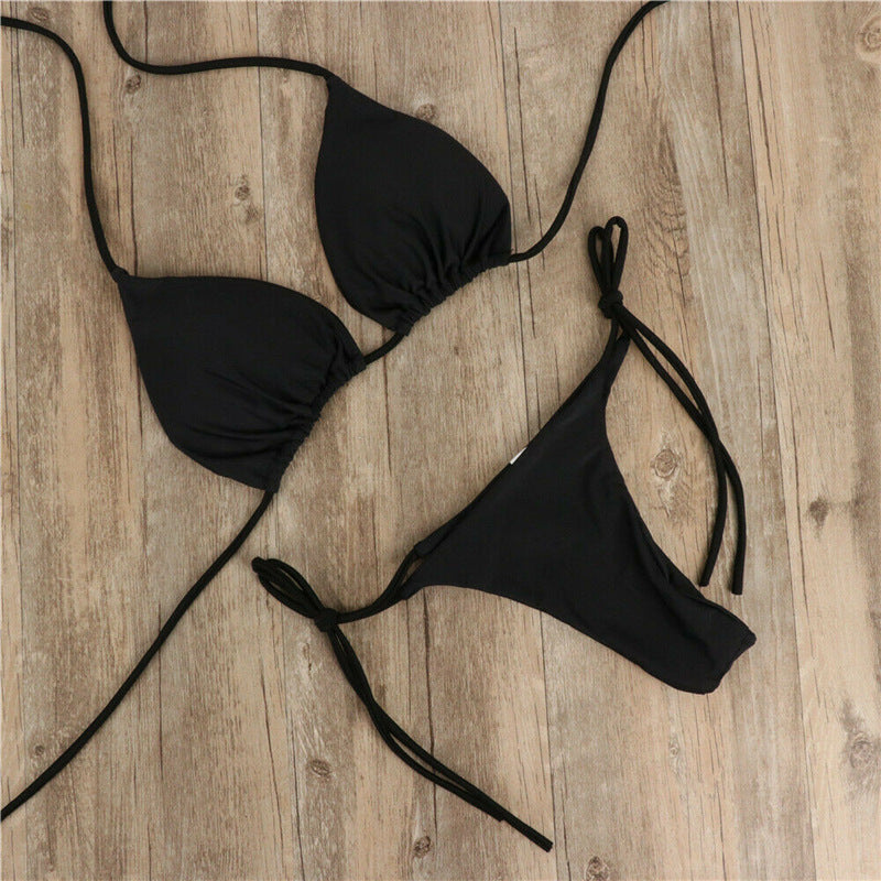 Halter Neck Tie Bikini Ladies Split Tie Swimsuit by Mirlaine Univers