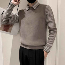 Fake Two Pieces Sweaters Men's Base Knitting