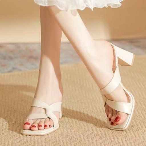 Summer Fashion Open Toe Chunky Heel High Heel Sandals For Women