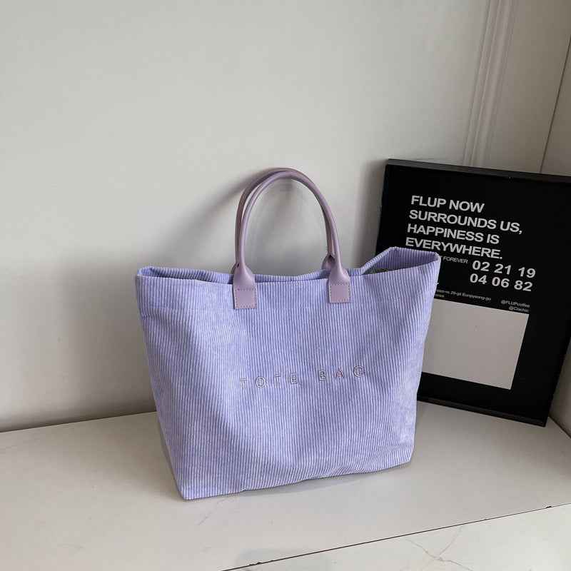 Retro Lettered Casual All-match Tote Bag