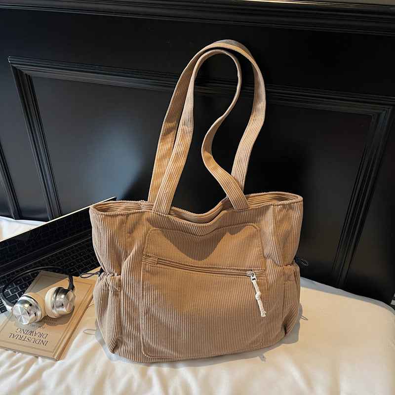 Womens Casual Corduroy Tote Bag Versatile And Easy To Style