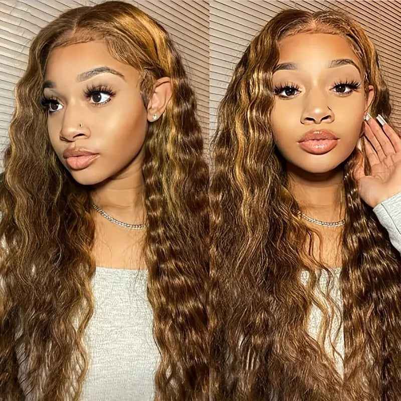Lace Wig Medium Small Volume Highlight Gradient Long Curly Hair