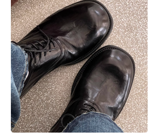 Elegant Leather Commuter Shoes In Smoked Cowhide by Mirlaine Univers
