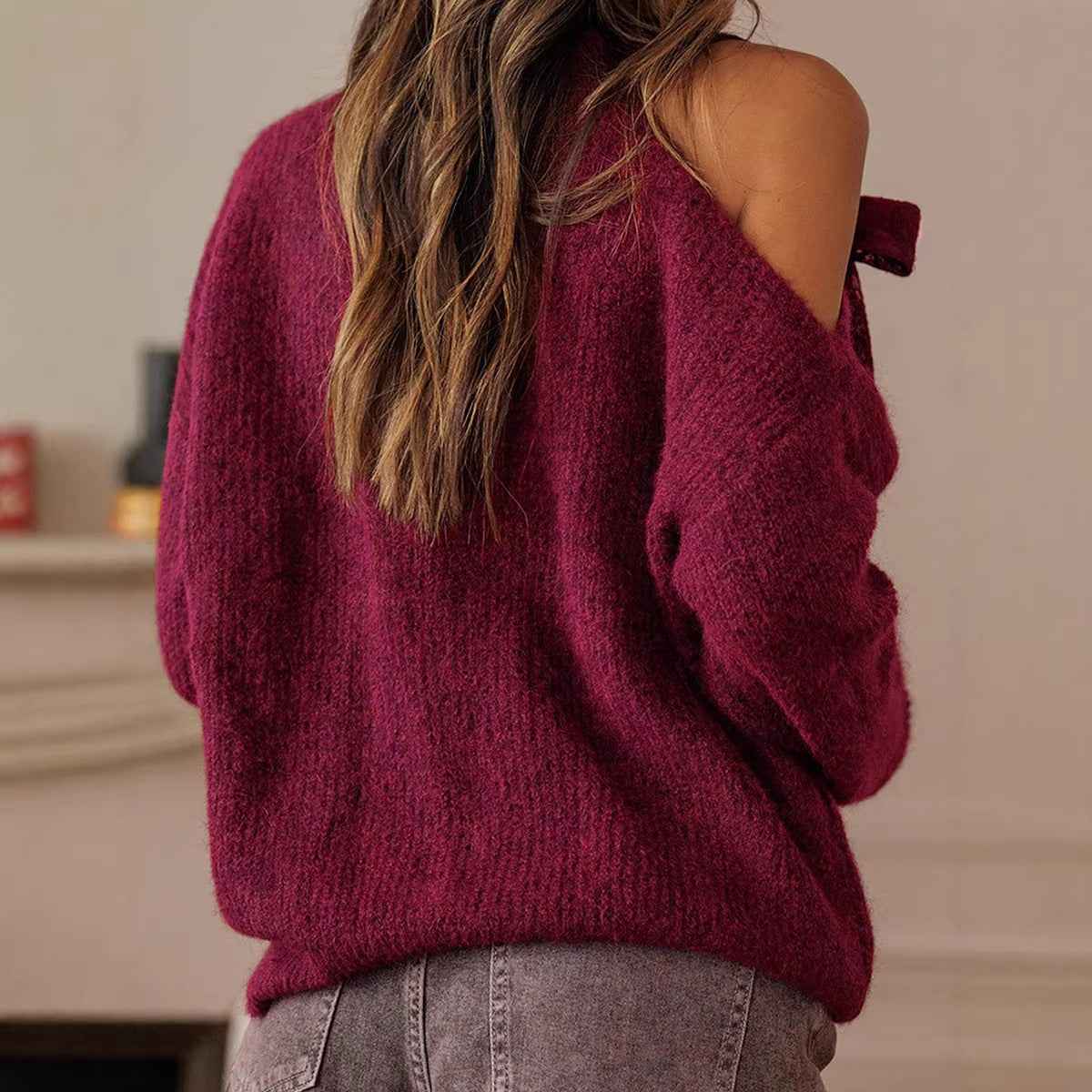 Timeless, Age-reducing Solid-color Sweater For Women With A European And American Vibe