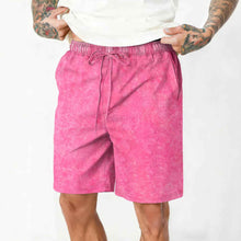 Mens Relaxed-fit Washed-and-distressed Casual Shorts