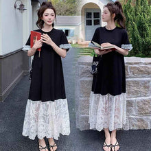 Fashionable Elegant Slimming Patchwork Lace Maternity Dress