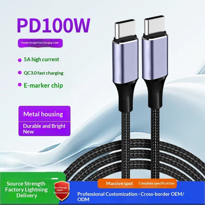 Câble USB-C vers USB-C à charge rapide et double port