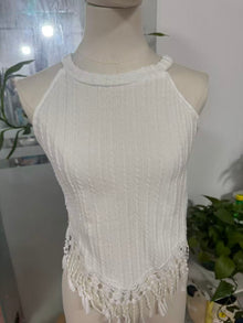 Elegant Tassel Crop Top For Women Spring And Summer Slim Fit