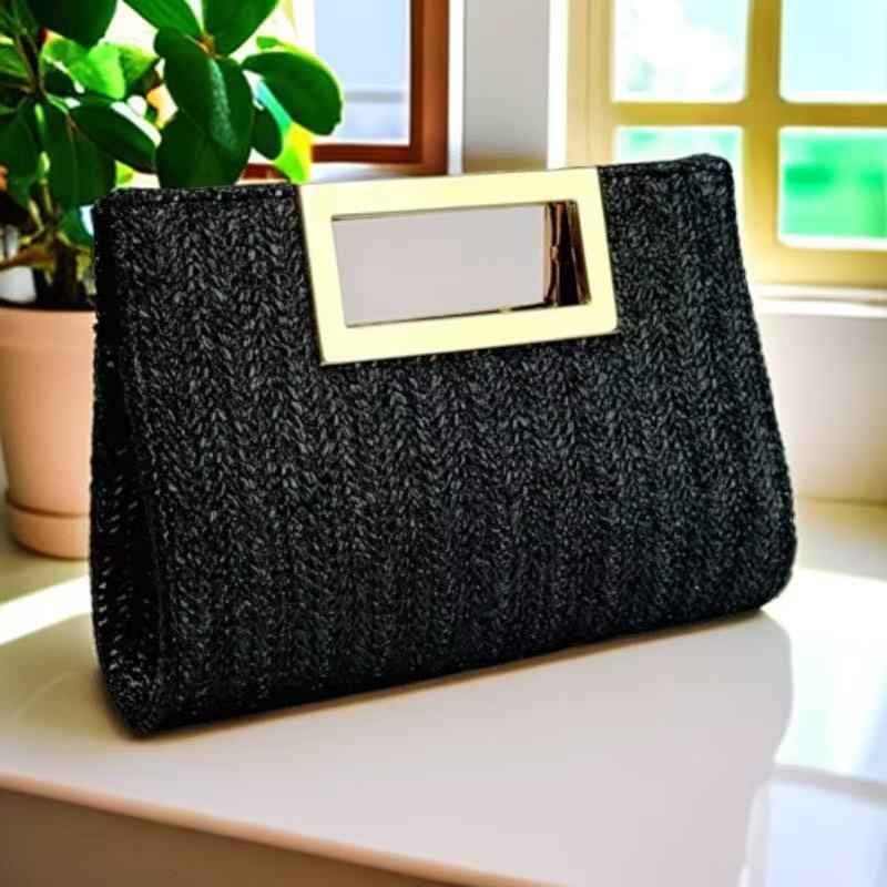 Womens Fashion New Woven Chain Clutch Bag