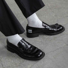Men's Solid Color Versatile Simple Open Leather Shoes