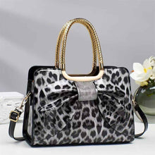 Hot-stone Embellished Fashionable Versatile Chic Leopard-print Womens Bag