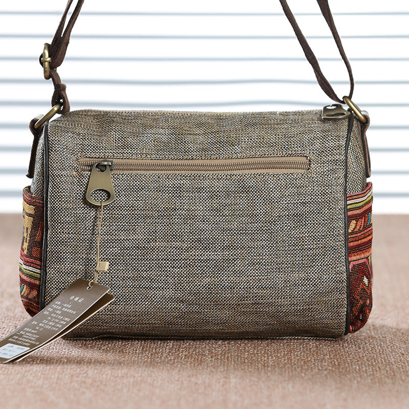 Vintage Canvas Crossbody Bag In Chinese Style by Mirlaine Univers