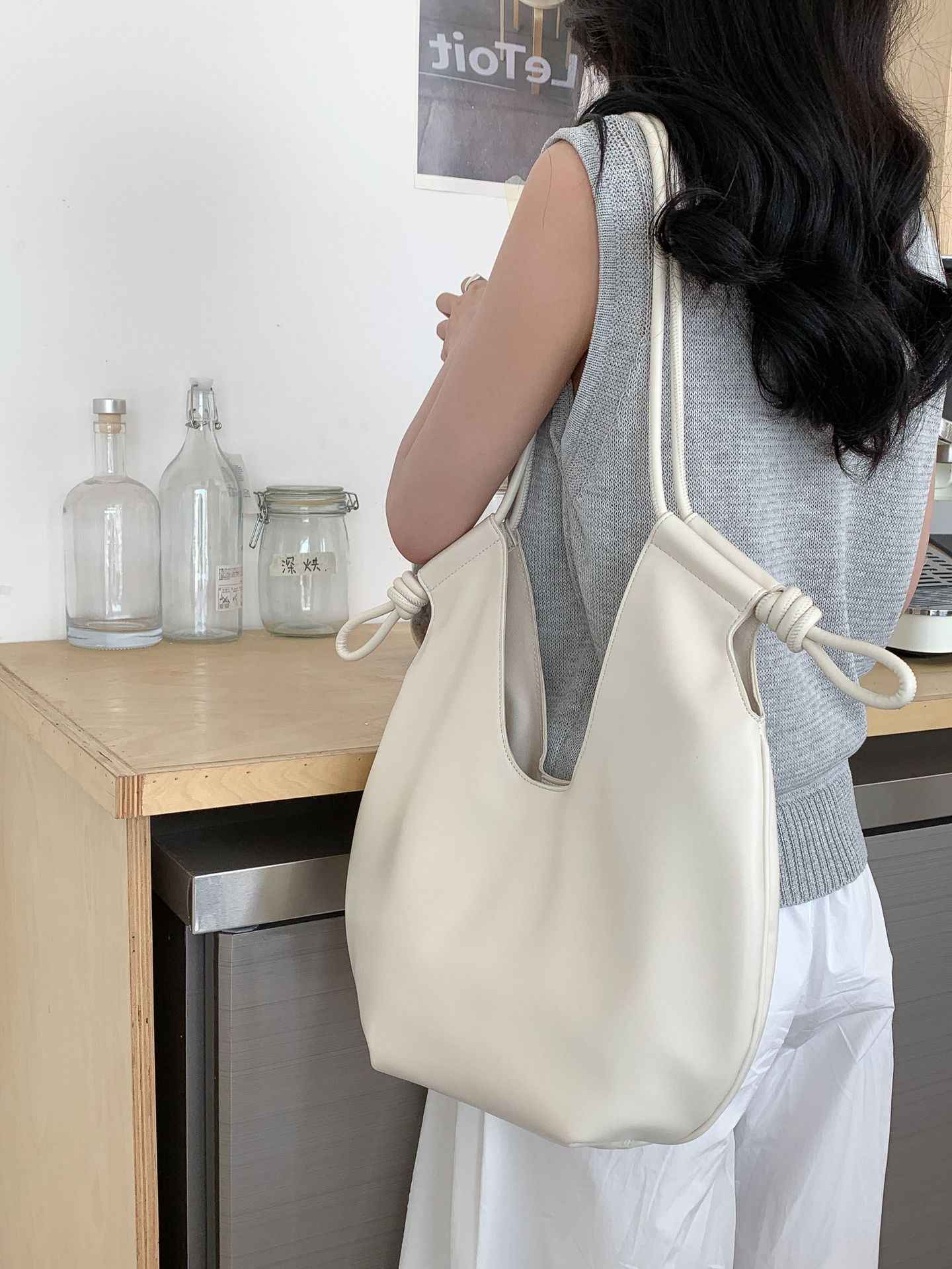 Minimalist Tote Bag Large Capacity Womens New Style Single-shoulder
