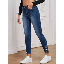 Foot-zip Tight-fitting Stretchy Denim Cropped Pants