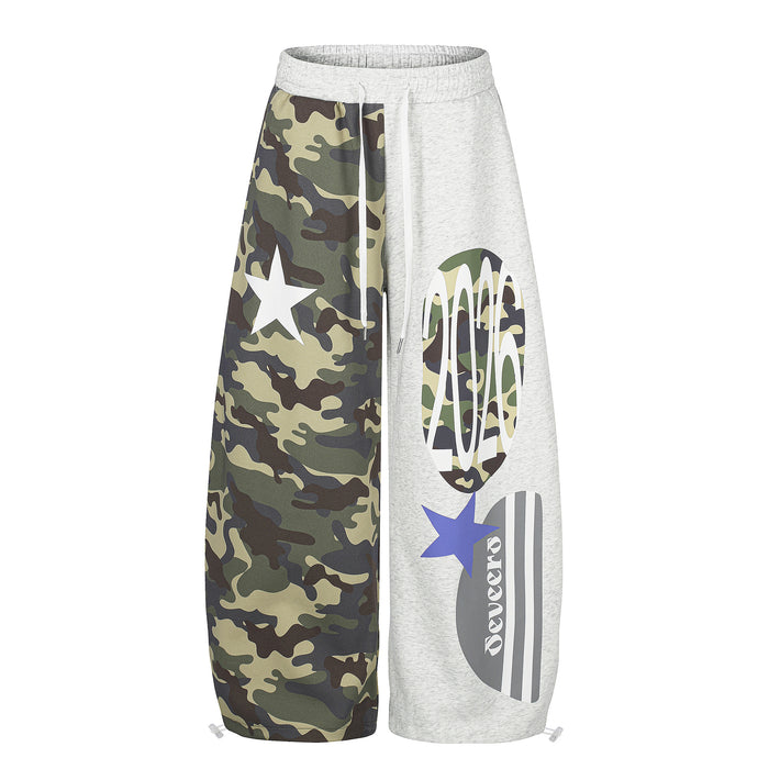 Pantalon décontracté à motif camouflage, coupe boot-cut, color-block et tendance pour jeunes