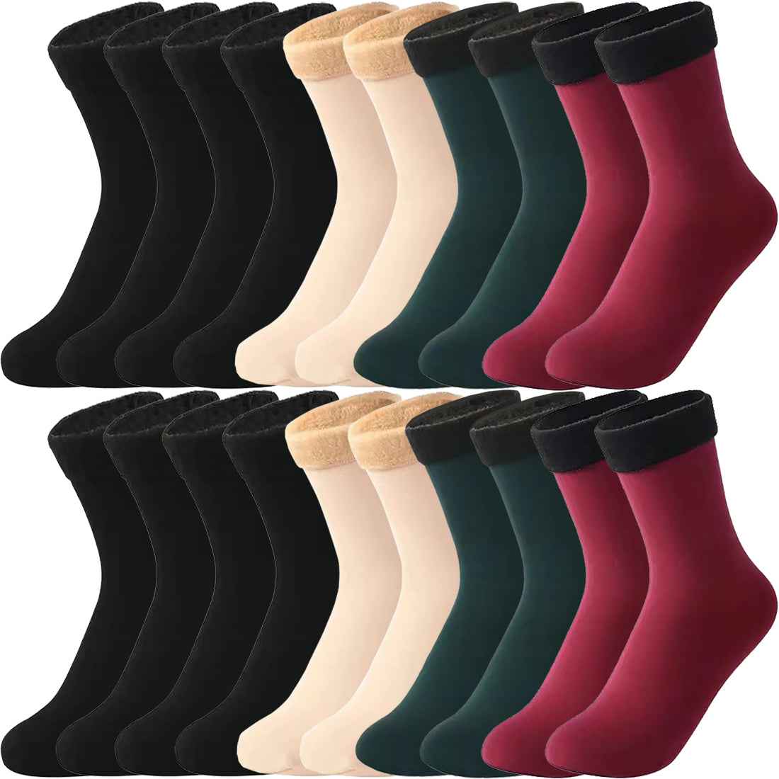 Women's Padded Velvet Warm Soft Medium Tube Socks