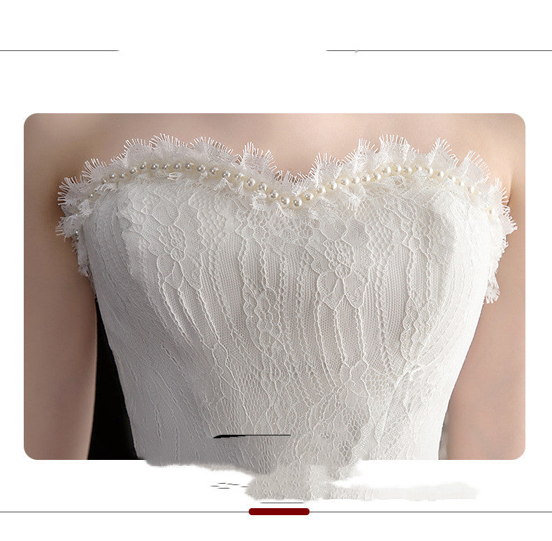 Short Front And Back Length Small Trailing Wedding Dress by Mirlaine Univers