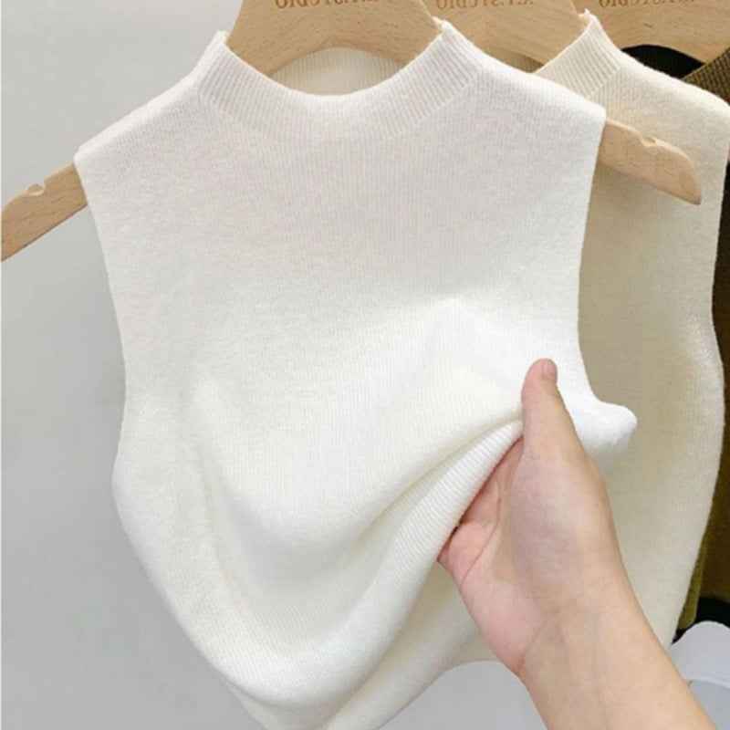 Knitted Strappy Sleeveless Tank Top Women