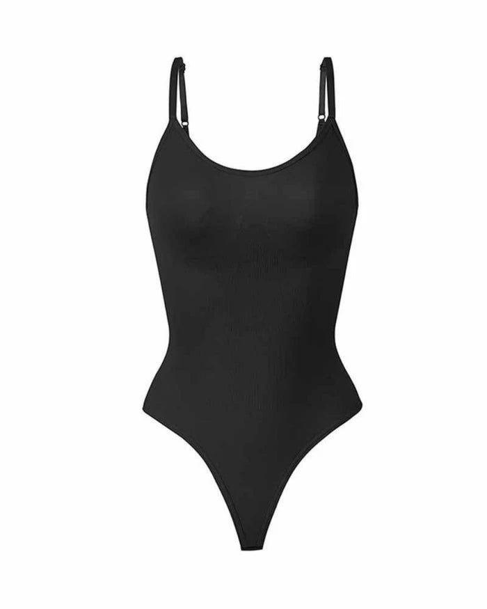 Body sculptant gainant sans coutures à col rond et bas string