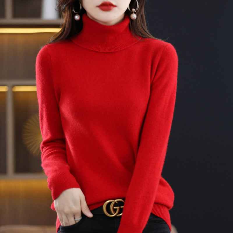 Women's Loose-Fit Autumn Winter Knitted Turtleneck Sweater