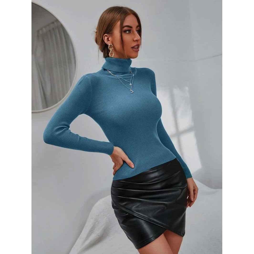 Lapel Turtleneck Sweaters Bottoming Shirt