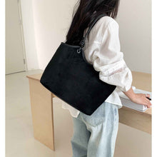 Retro Western-style Solid-color Suede-velvet Shoulder And Tote Bag For Women