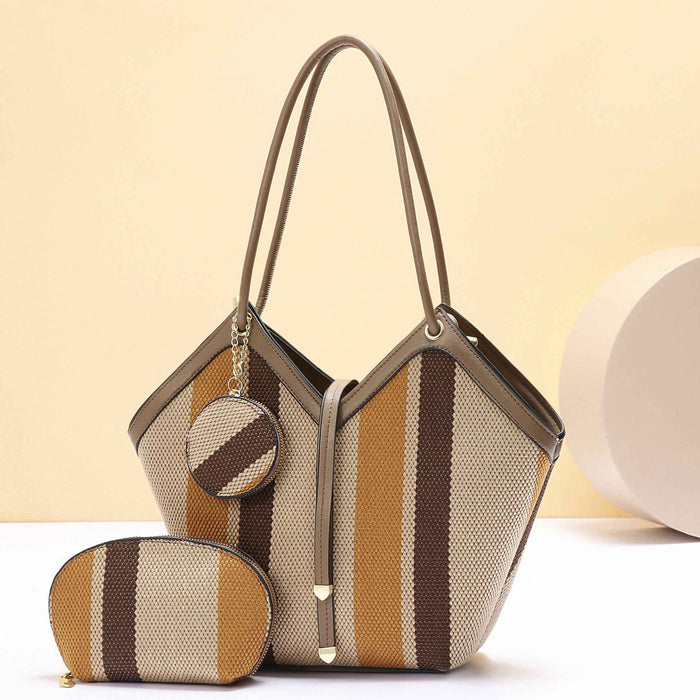 Stylish High-capacity Tote Bag With A Trendy Color-block Design