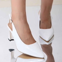 Pointed Toe Sandals For Women Large Size Mid Heel Ankle-strap Buckle Pumps