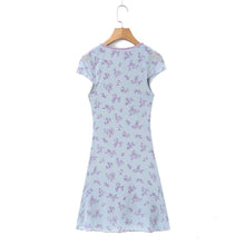 Retro Sexy Deep V-Neck Floral Mini Dress