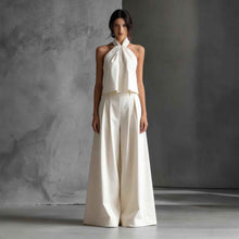 Loose-fitting Sleeveless Top And Wide-leg Pants Two-piece Set