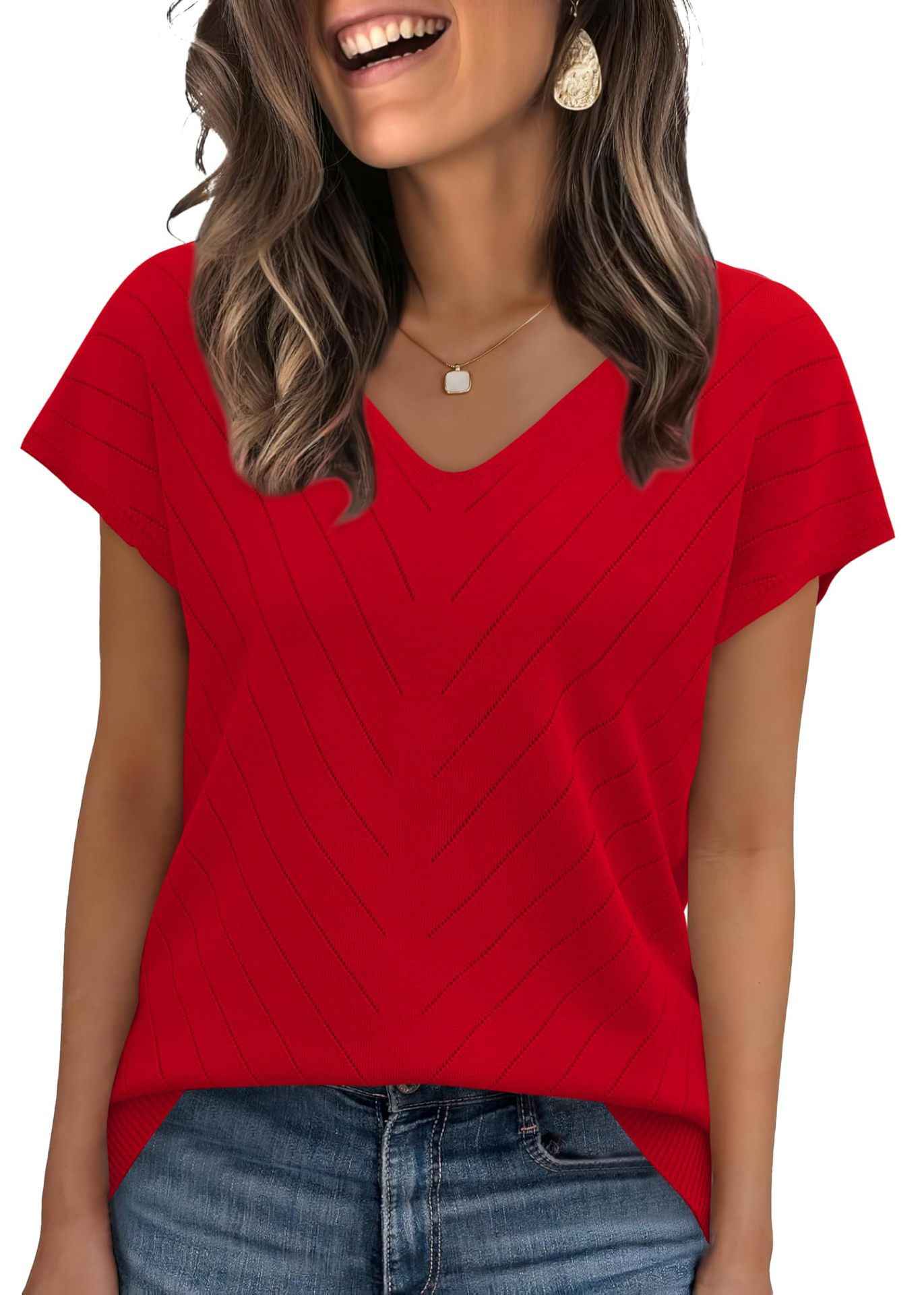 Sleeve Sweater V-Neck Trendy Cutout Casual Knitted Womens