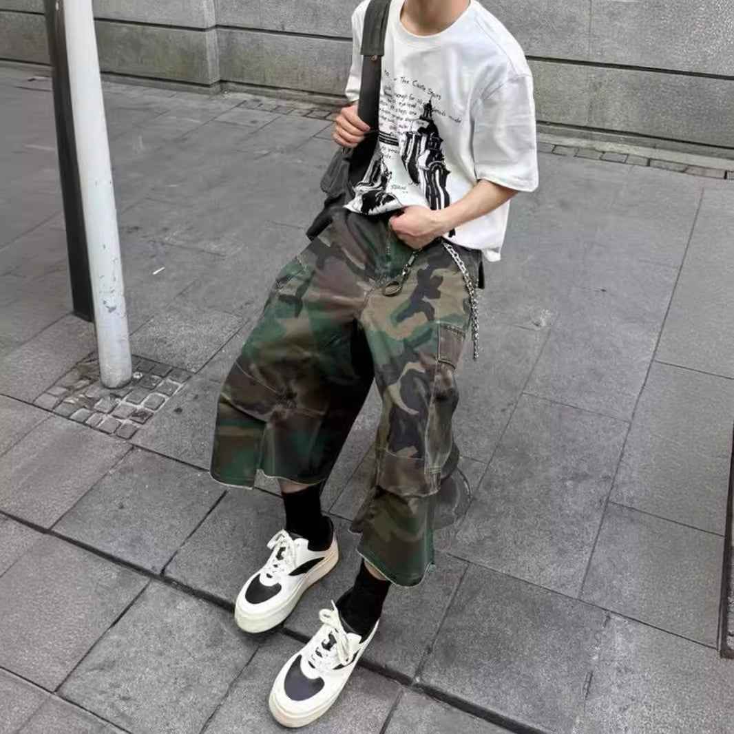 American-style Retro Loose-fit Camouflage Work Shorts