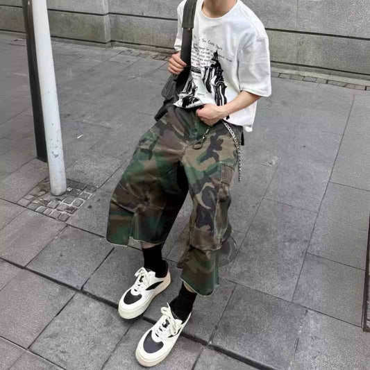 American-style Retro Loose-fit Camouflage Work Shorts