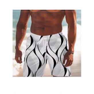 Mens Swim Trunks Beach Shorts With A Simple 3D Line Design  Perfect For Quick drying Summer Outdoor Activities