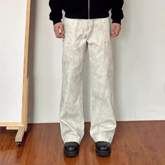 Pantalon cargo rétro pour homme à imprimé marbré