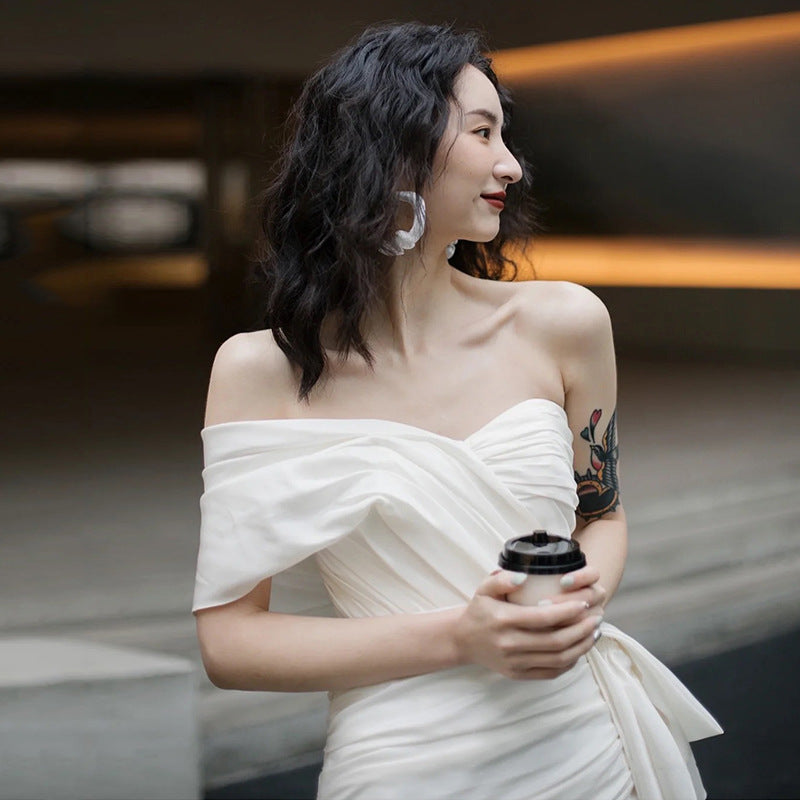 Light Wedding Gown Short Women by Mirlaine Univers