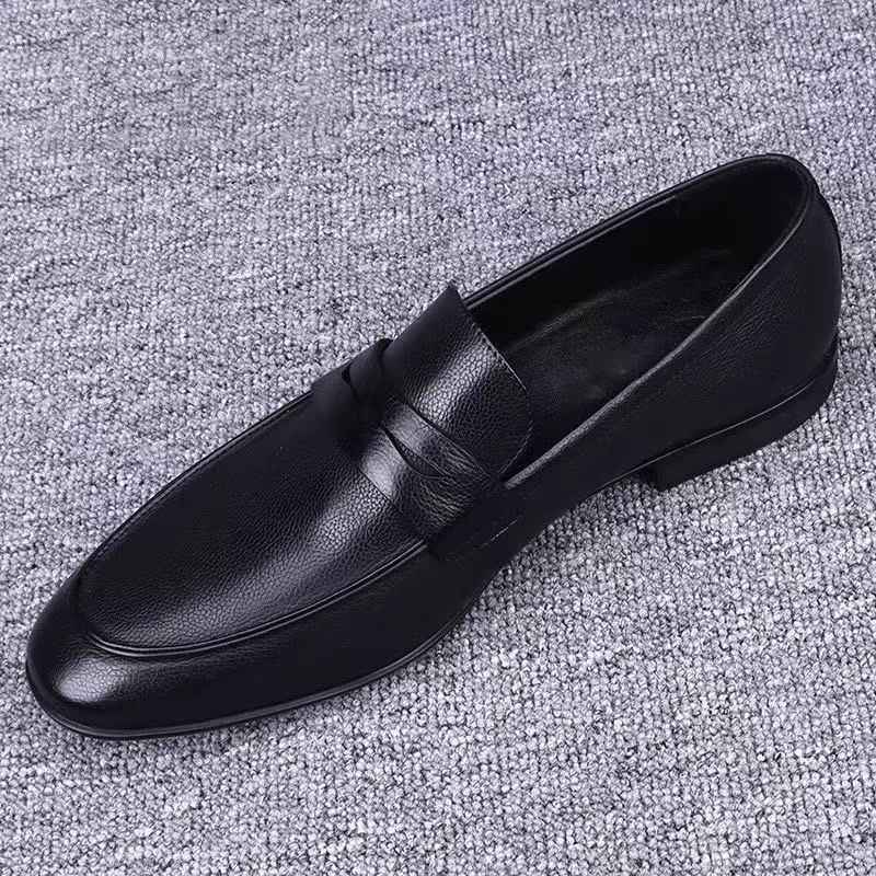 Mens Casual Breathable Leather Shoes With Soft Soles