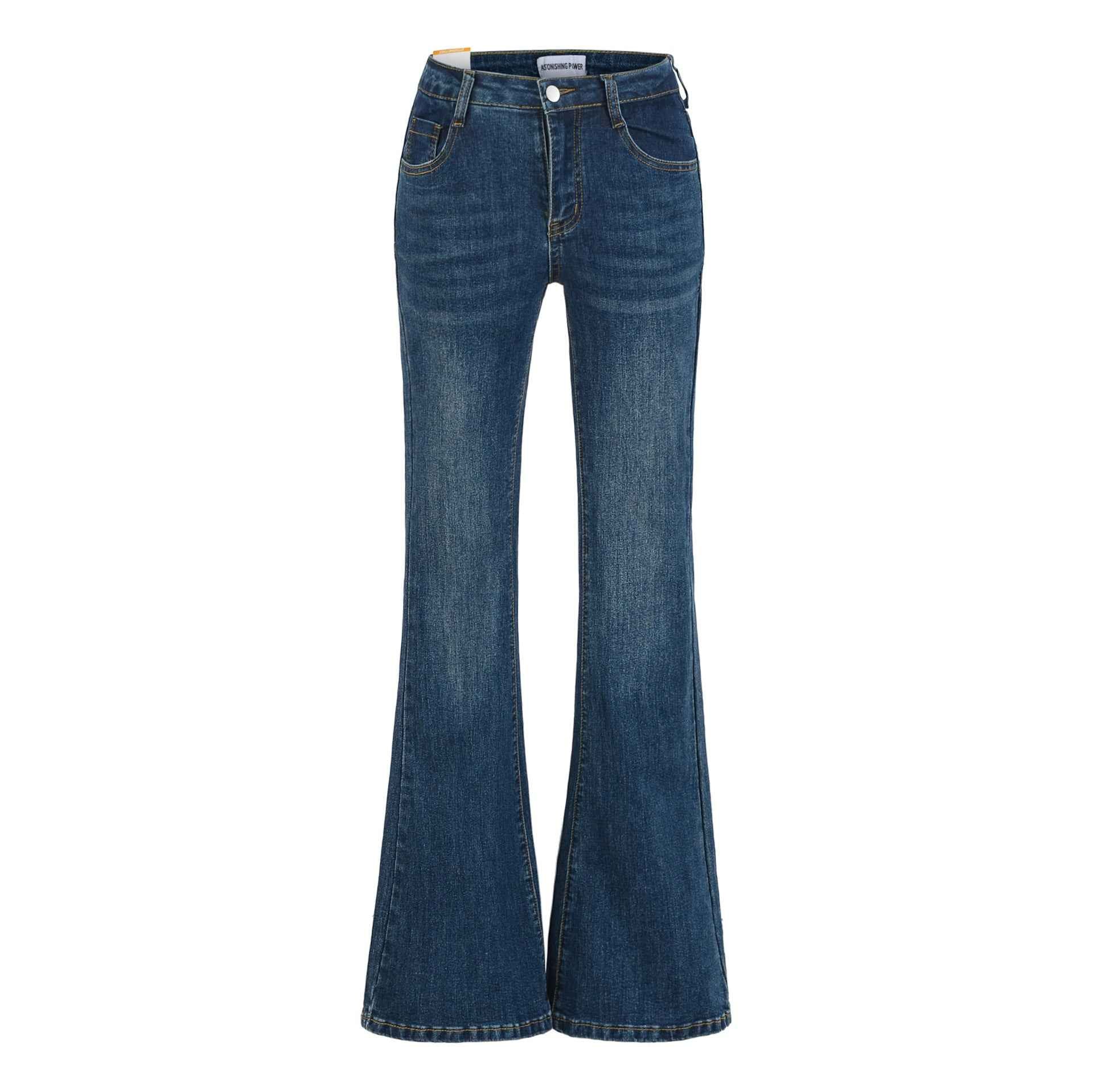 Womens Stylish Slim-fit Distressed Flared Jeans
