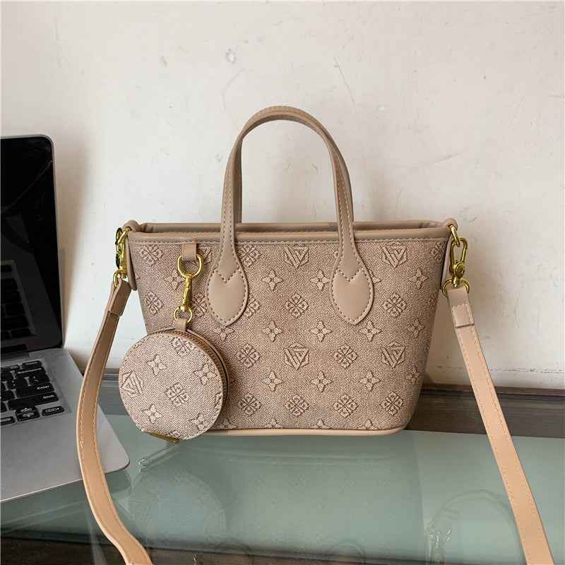 Retro-printed Shoulder Tote Bag