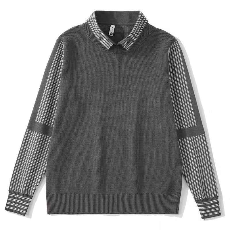 Fake Two Pieces Sweaters Men's Base Knitting