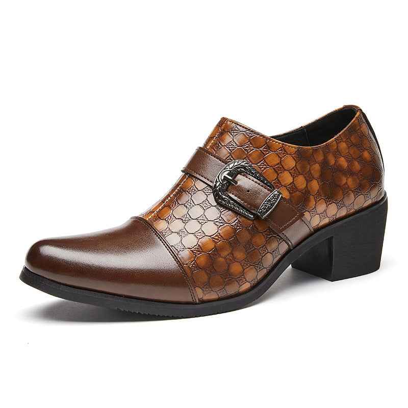 New Casual Shoes Fashionable Snakeskin Cuban Leather Shoes For Men