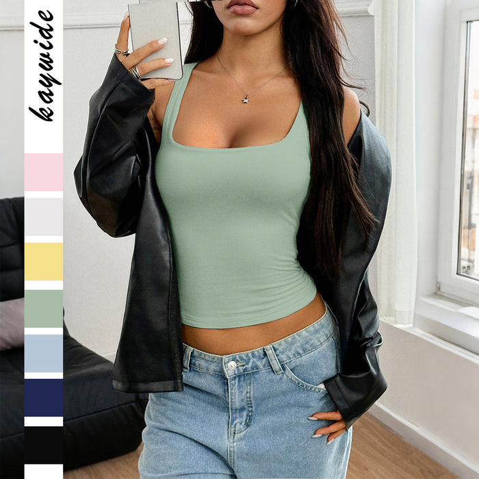 Débardeur sexy à bretelles pour femme, coupe ajustée, style streetwear