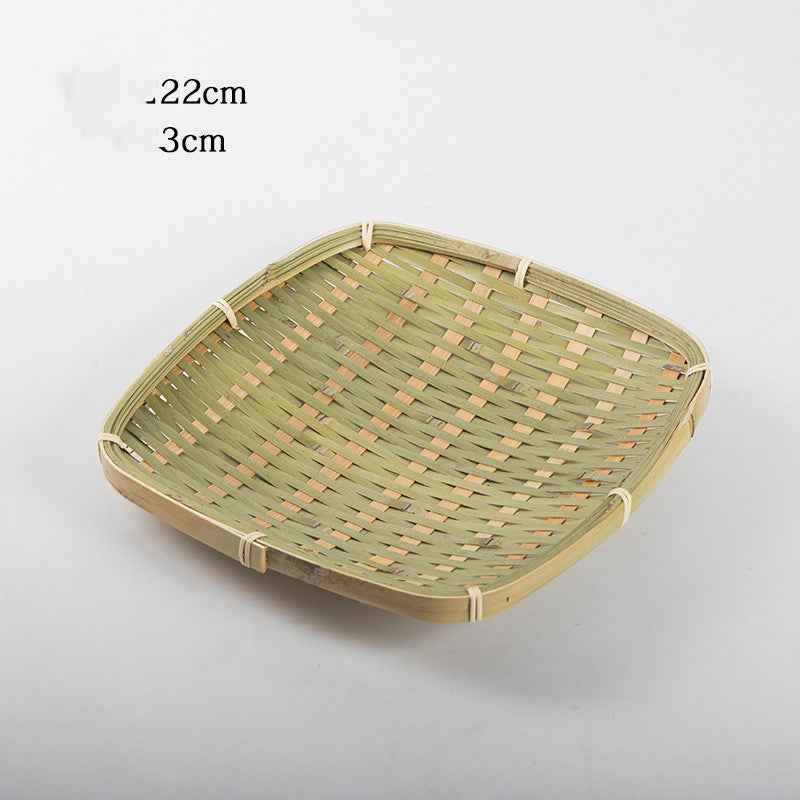 Hand-woven Mini Fruit Basket Grid Small Bamboo Basket Fruit Basket Small Basket